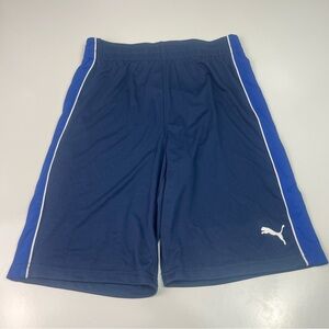 Puma Boys Navy Blue Athletic Elastic Waist Shorts Sz M 10/12 NWT